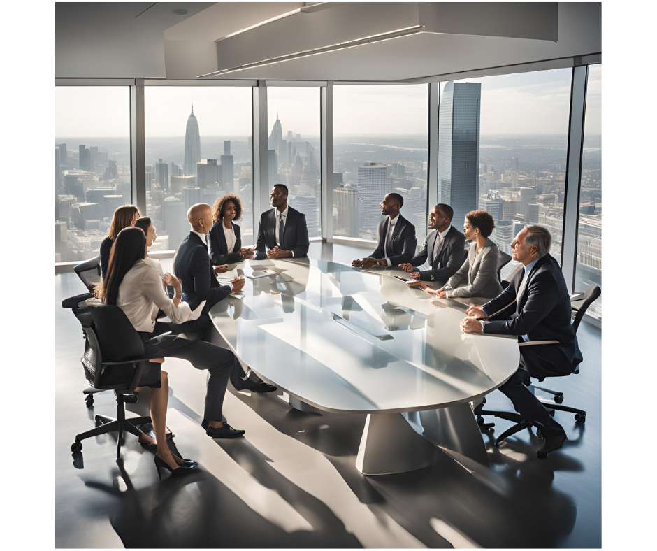 Business leaders discussing compensation strategies