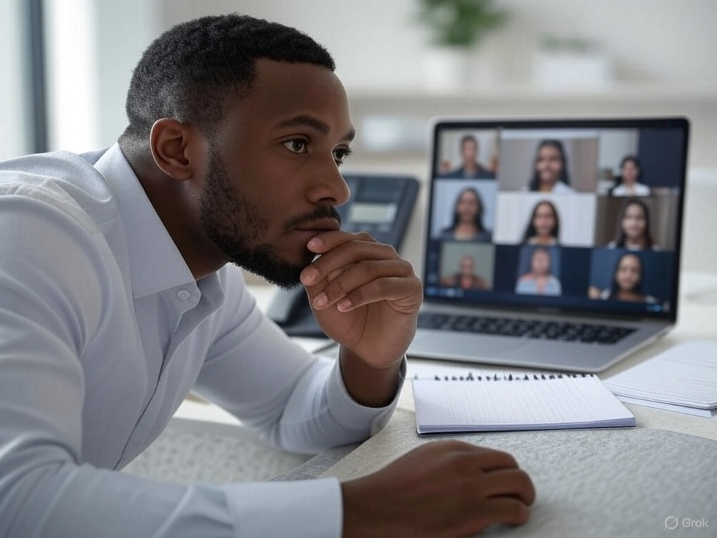 HR manager selecting between three effective communication delivery methods